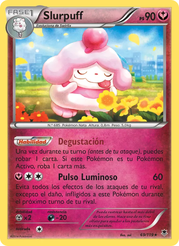 Carta Slurpuff de la expansión Fuerzas Fantasmales, número 69/119