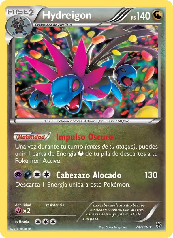 Carta Hydreigon de la expansión Fuerzas Fantasmales, número 74/119