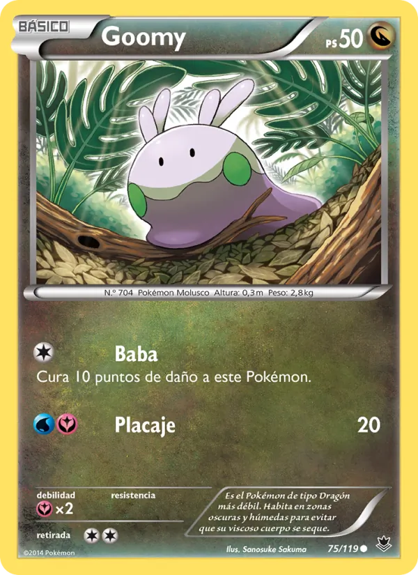 Carta Goomy de la expansión Fuerzas Fantasmales, número 75/119