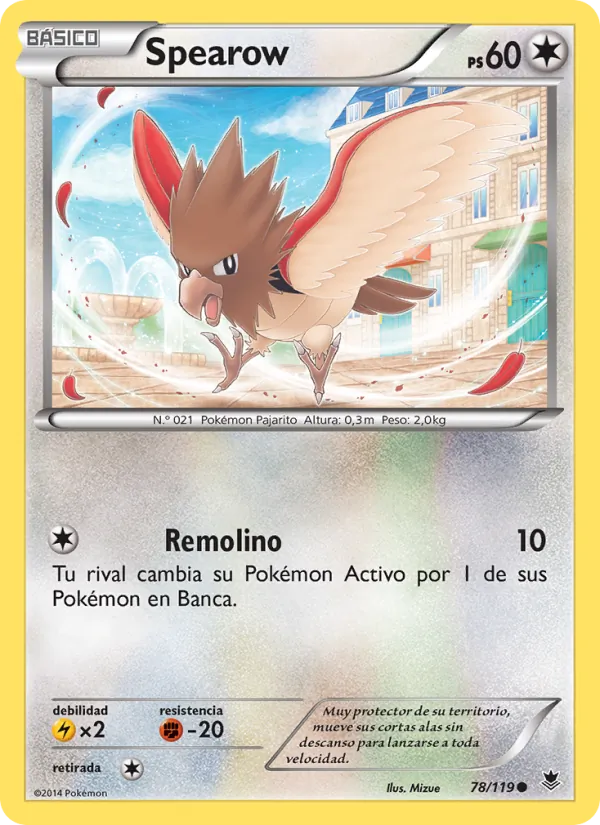 Carta Spearow de la expansión Fuerzas Fantasmales, número 78/119