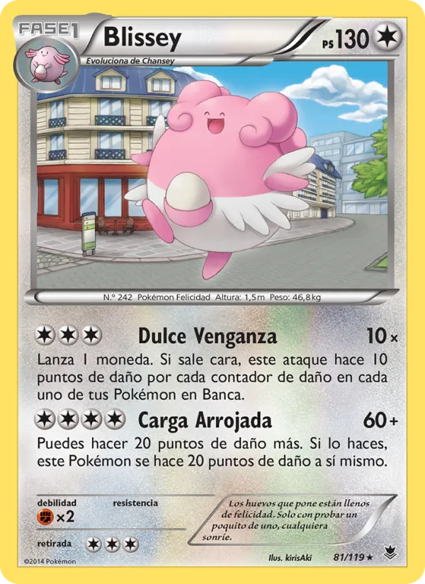 Carta Blissey de la expansión Fuerzas Fantasmales, número 81/119