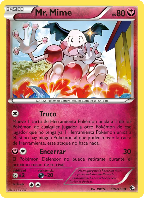 Carta Mr. Mime de la expansión Duelos Primigenios, número 101/160