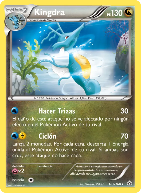 Carta Kingdra de la expansión Duelos Primigenios, número 107/160