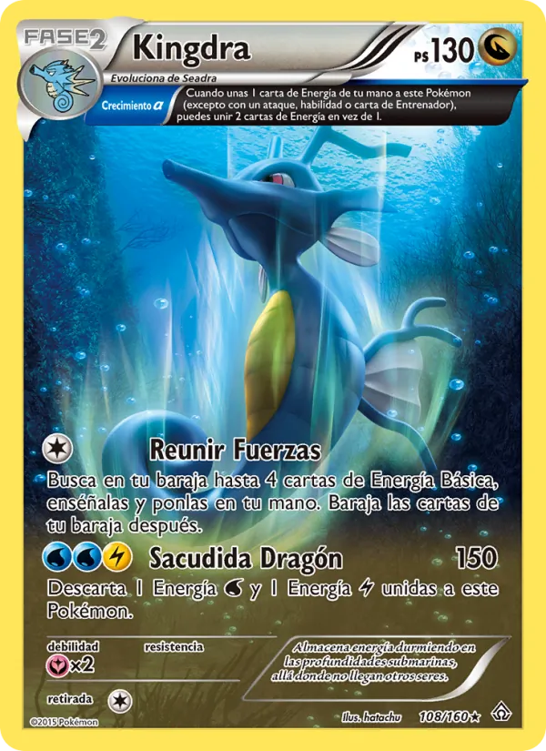 Carta Kingdra de la expansión Duelos Primigenios, número 108/160