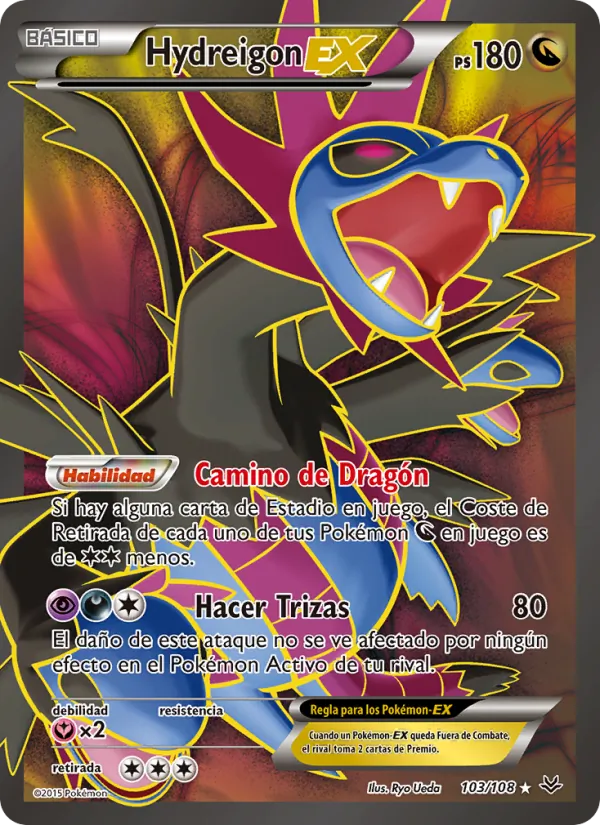 Carta Hydreigon EX de la expansión Cielos Rugientes, número 103/108