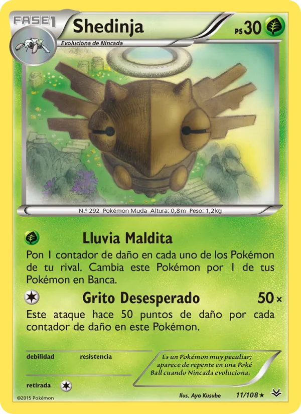 Carta Shedinja de la expansión Cielos Rugientes, número 11/108