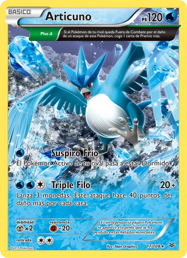 Carta Articuno de la expansión Cielos Rugientes, número 17/108
