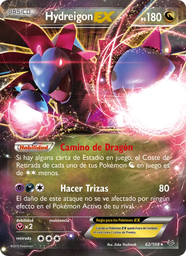 Carta Hydreigon EX de la expansión Cielos Rugientes, número 62/108