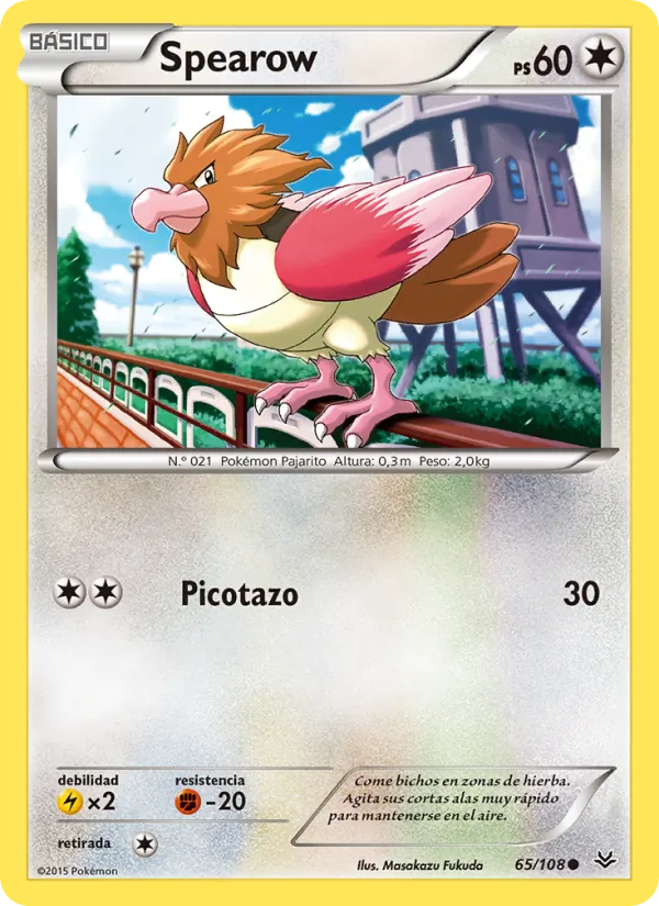 Carta Spearow de la expansión Cielos Rugientes, número 65/108