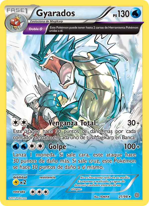 Carta Gyarados de la expansión Antiguos Orígenes, número 21/98