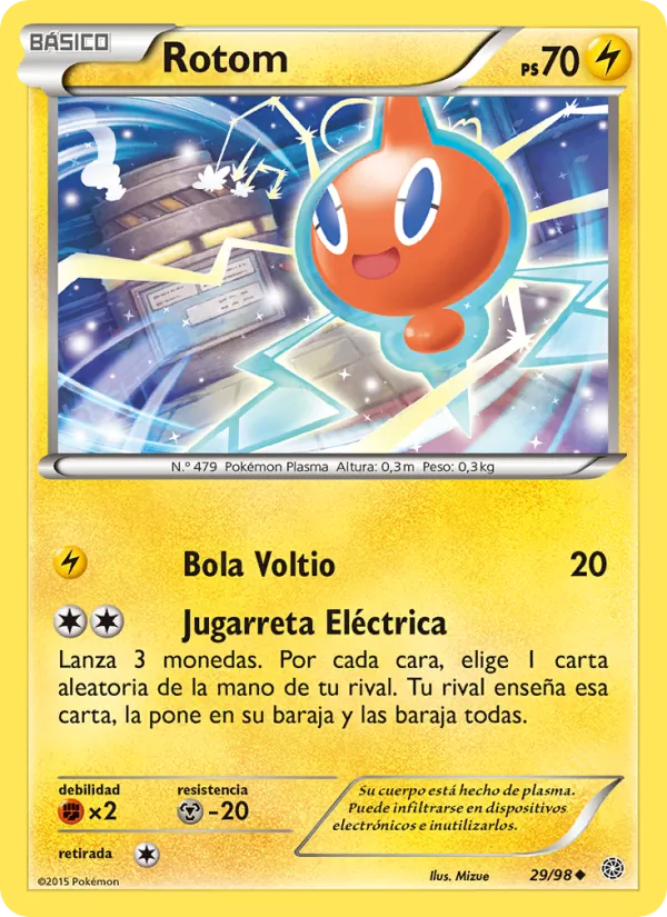 Carta Rotom de la expansión Antiguos Orígenes, número 29/98