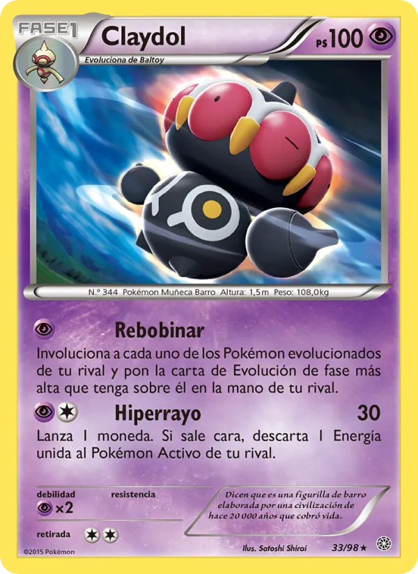 Carta Claydol de la expansión Antiguos Orígenes, número 33/98
