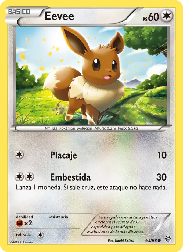 Carta Eevee de la expansión Antiguos Orígenes, número 63/98