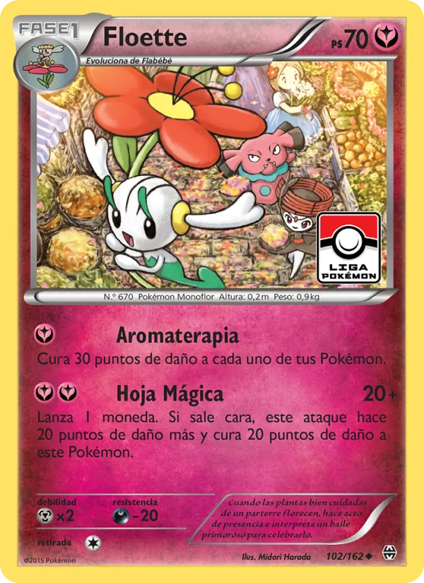 Carta Floette de la expansión Turbo Impulso, número 102/162