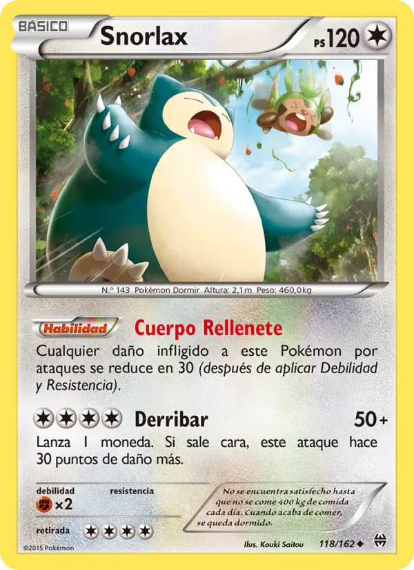 Carta Snorlax de la expansión Turbo Impulso, número 118/162