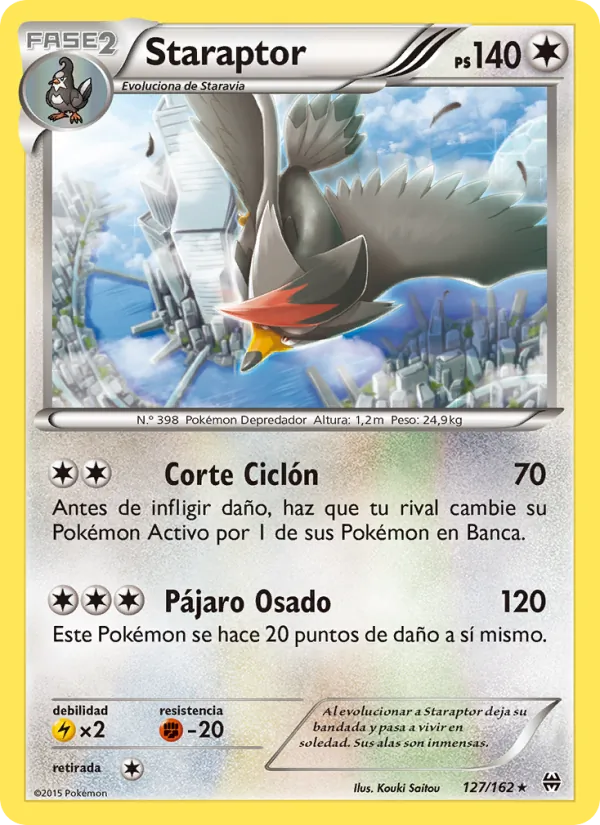 Carta Staraptor de la expansión Turbo Impulso, número 127/162