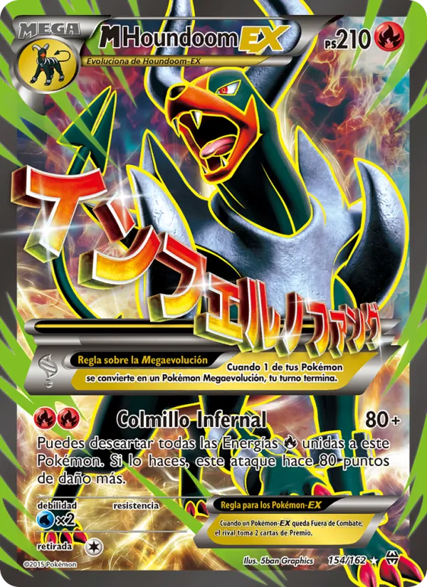 Carta M-Houndoom EX de la expansión Turbo Impulso, número 154/162
