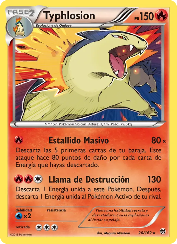 Carta Typhlosion de la expansión Turbo Impulso, número 20/162