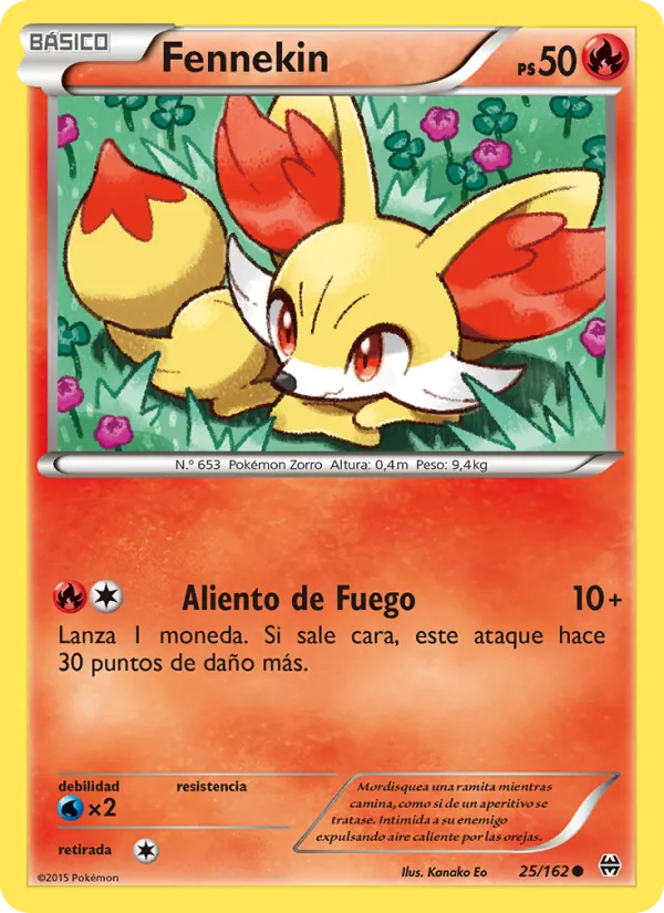 Carta Fennekin de la expansión Turbo Impulso, número 25/162
