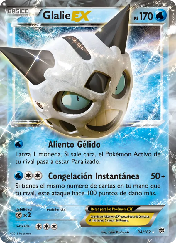 Carta Glalie EX de la expansión Turbo Impulso, número 34/162