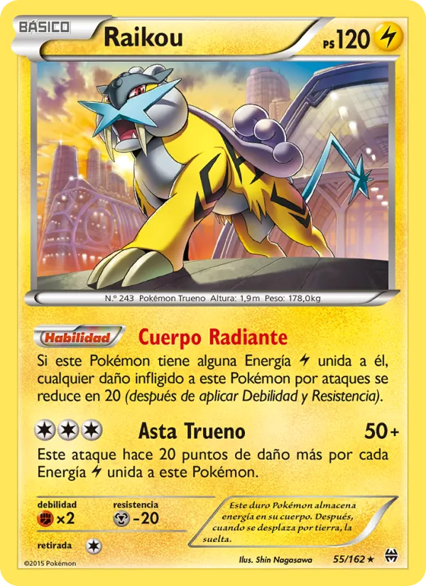 Carta Raikou de la expansión Turbo Impulso, número 55/162