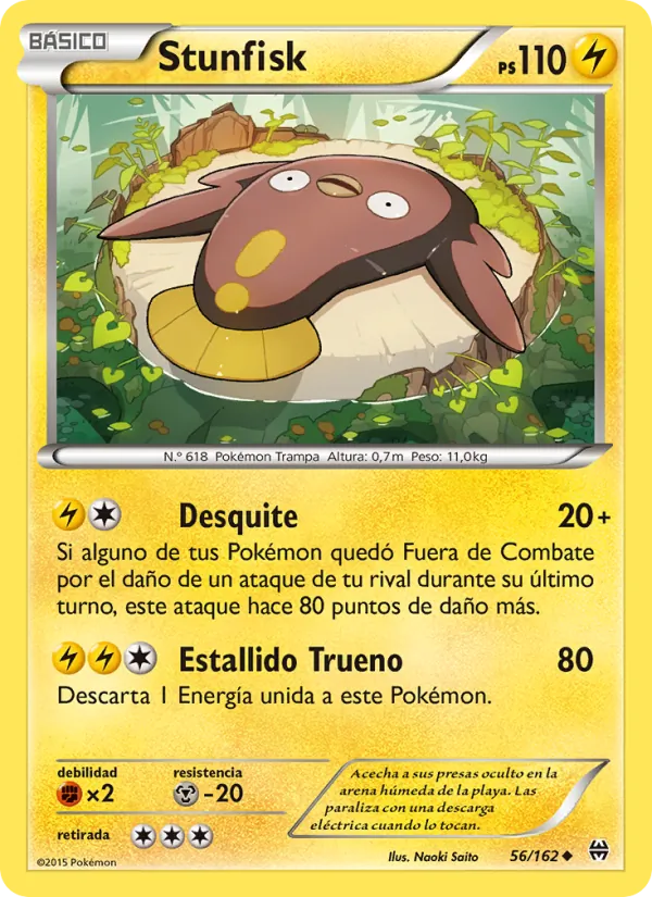 Carta Stunfisk de la expansión Turbo Impulso, número 56/162