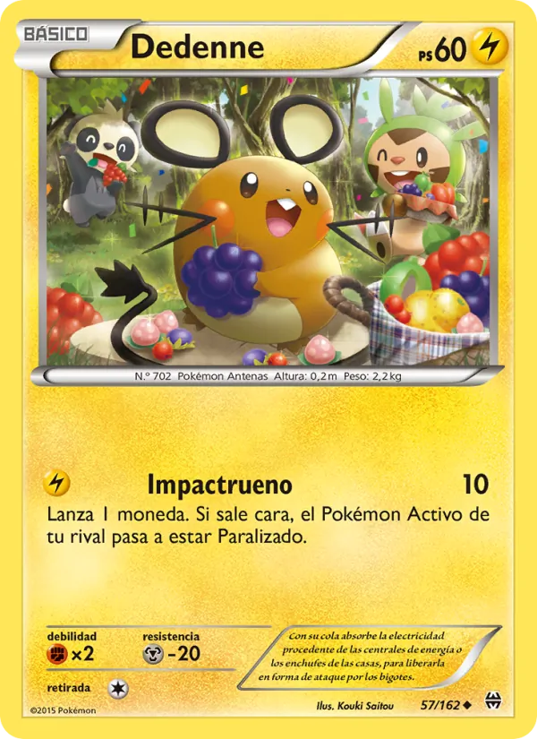 Carta Dedenne de la expansión Turbo Impulso, número 57/162