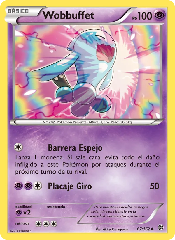 Carta Wobbuffet de la expansión Turbo Impulso, número 67/162