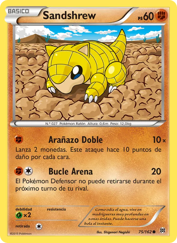 Carta Sandshrew de la expansión Turbo Impulso, número 75/162