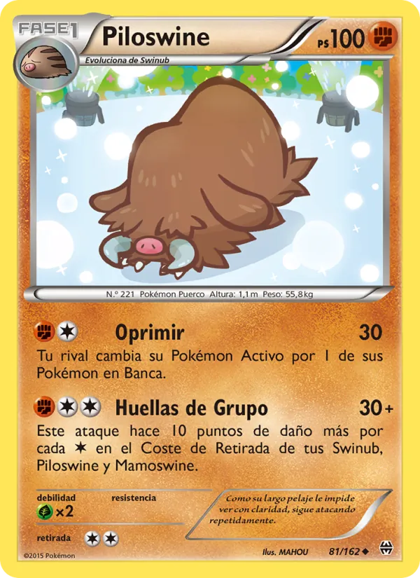 Carta Piloswine de la expansión Turbo Impulso, número 81/162