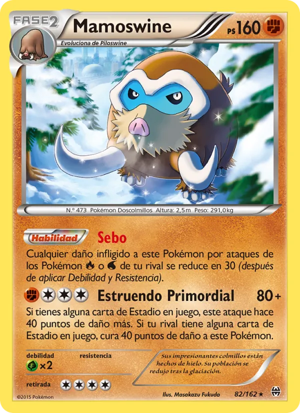 Carta Mamoswine de la expansión Turbo Impulso, número 82/162