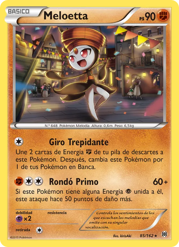 Carta Meloetta de la expansión Turbo Impulso, número 85/162