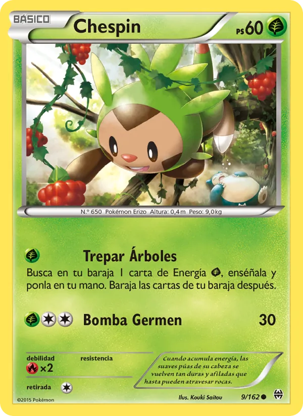 Carta Chespin de la expansión Turbo Impulso, número 9/162