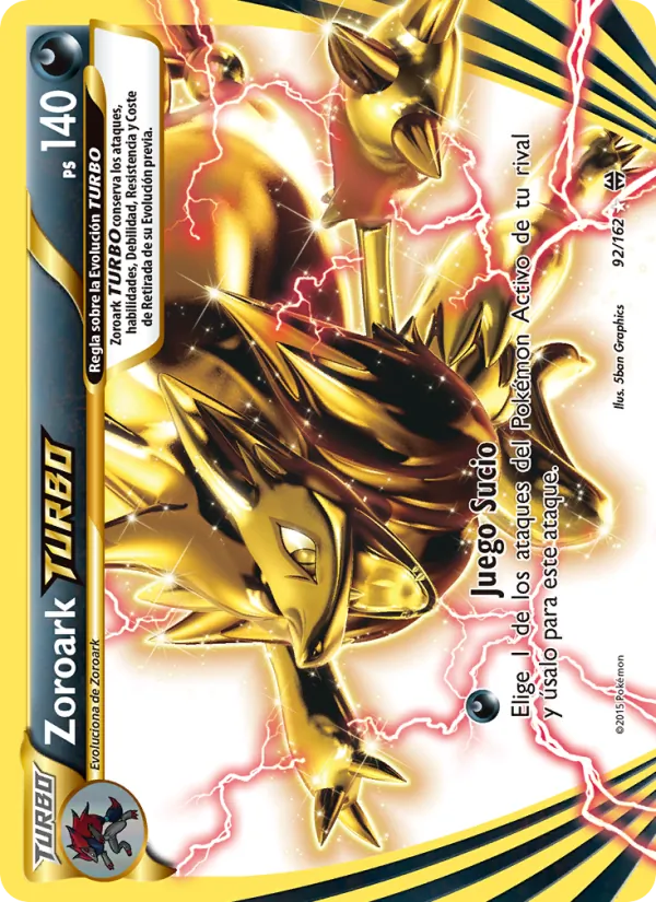 Carta Zoroark TURBO de la expansión Turbo Impulso, número 92/162
