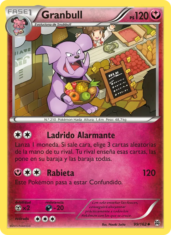 Carta Granbull de la expansión Turbo Impulso, número 99/162