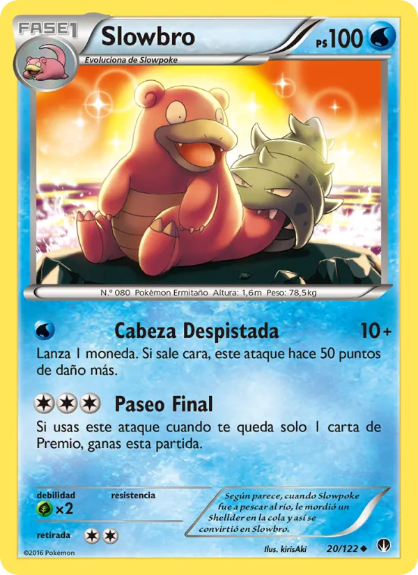 Carta Slowbro de la expansión TURBOLímite, número 20/122