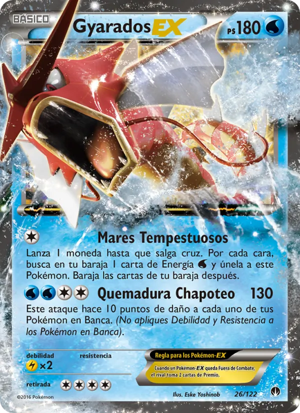 Carta Gyarados EX de la expansión TURBOLímite, número 26/122