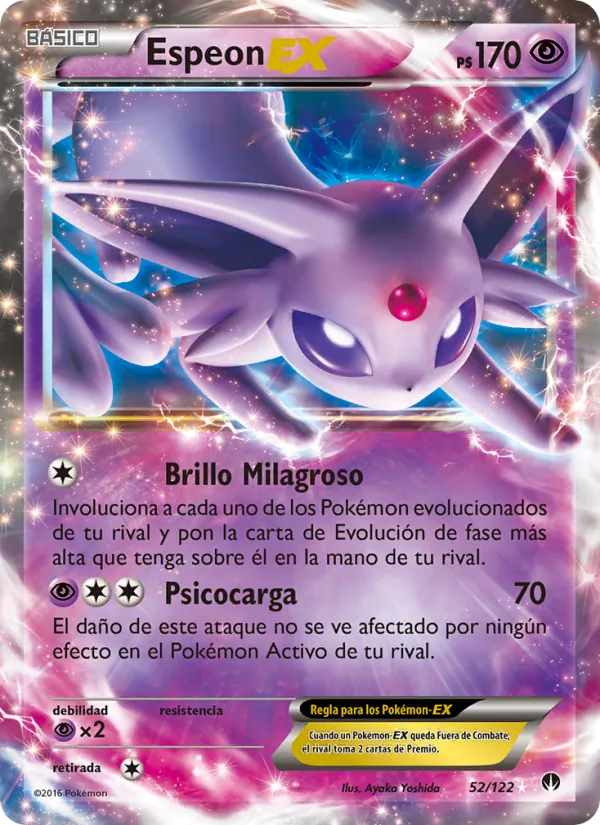 Carta Espeon EX de la expansión TURBOLímite, número 52/122
