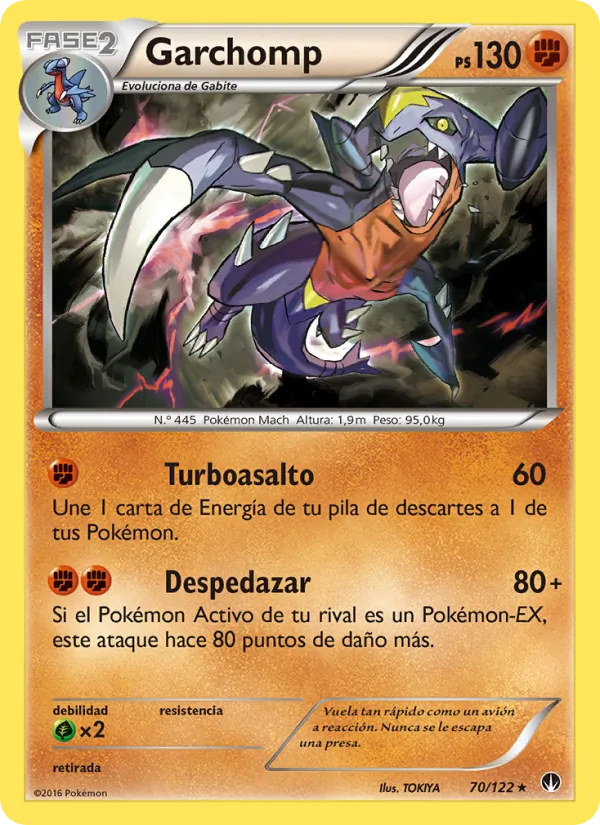 Carta Garchomp de la expansión TURBOLímite, número 70/122