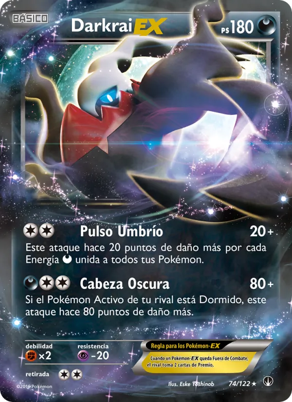 Carta Darkrai EX de la expansión TURBOLímite, número 74/122