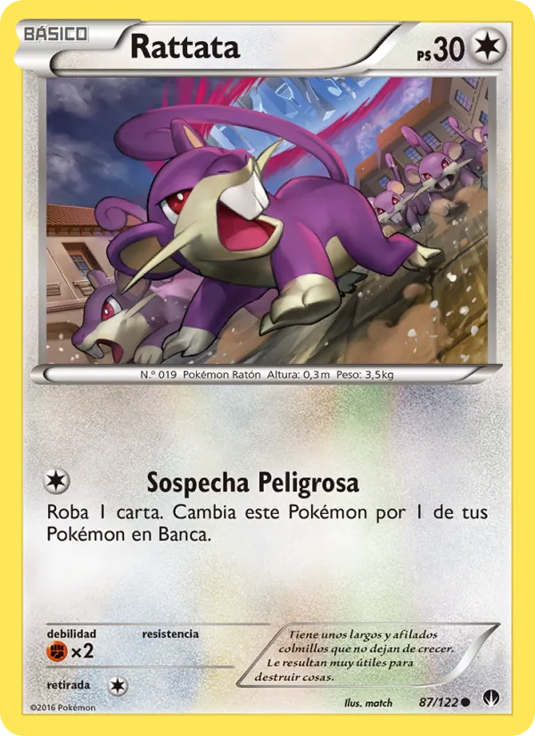 Carta Rattata de la expansión TURBOLímite, número 87/122