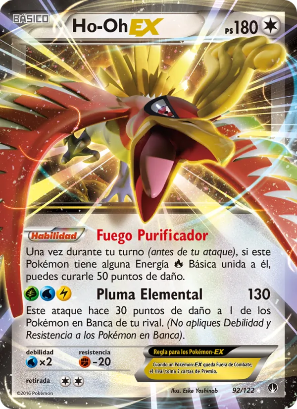 Carta Ho-Oh EX de la expansión TURBOLímite, número 92/122