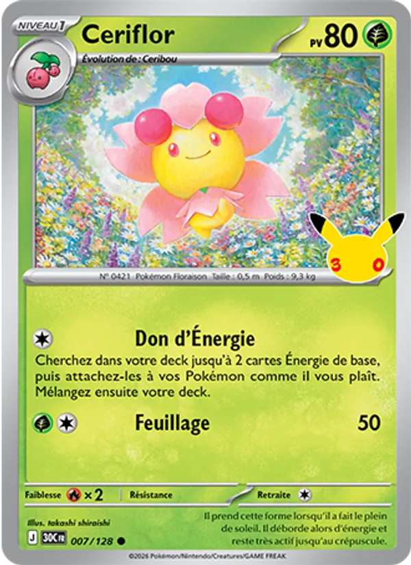 Carte Ceriflor de l'extension 30ᵉ Anniversaire, numéro 007/128