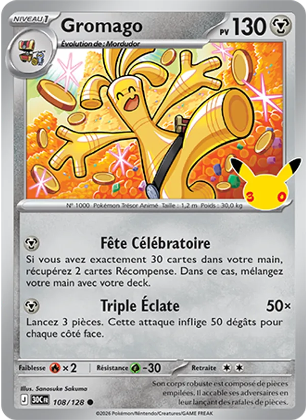 Carte Gromago de l'extension 30ᵉ Anniversaire, numéro 108/128