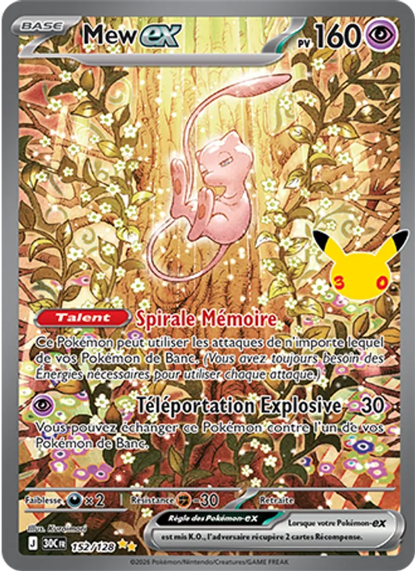 Carte Mew-ex de l'extension 30ᵉ Anniversaire, numéro 152/128