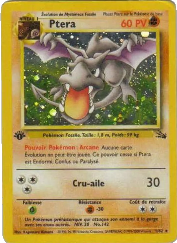 Carte Ptéra de l'extension Fossile, numéro 1/62