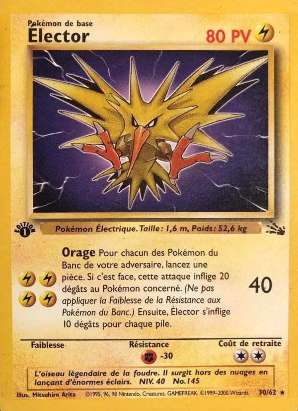 Carte Élector de l'extension Fossile, numéro 30/62