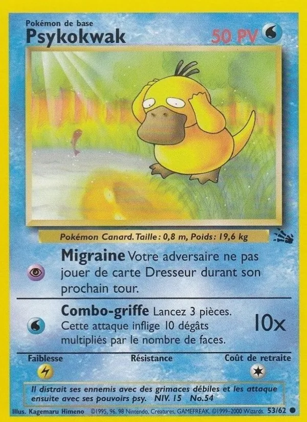 Carte Psykokwak de l'extension Fossile, numéro 53/62