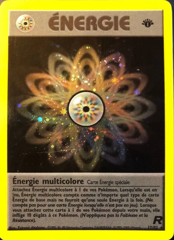 Carte Énergie multicolore de l'extension Team Rocket, numéro 17/82