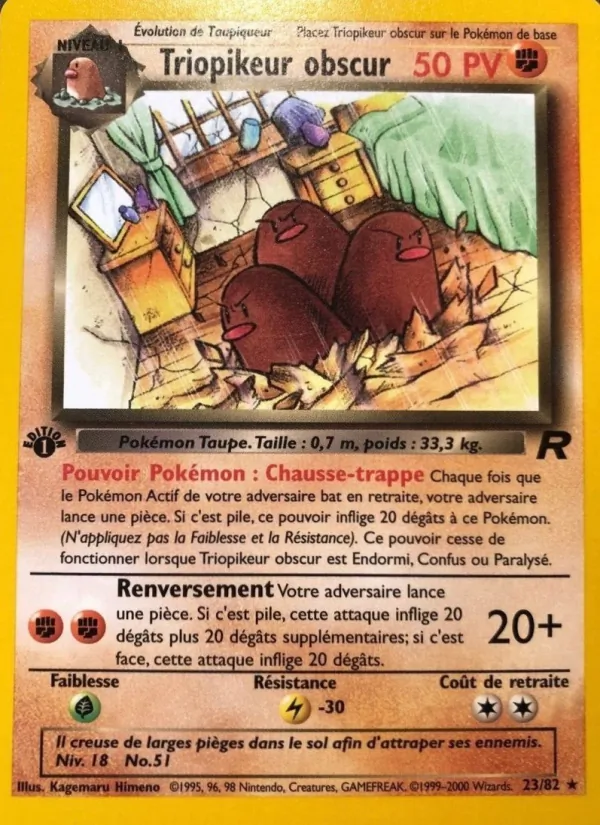 Carte Triopikeur obscur de l'extension Team Rocket, numéro 23/82